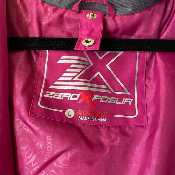 ZeroXposur Women L 3-in-1 Pink Hooded Ski Jacket Removable Liner Zip Pockets - Picture 5 of 13